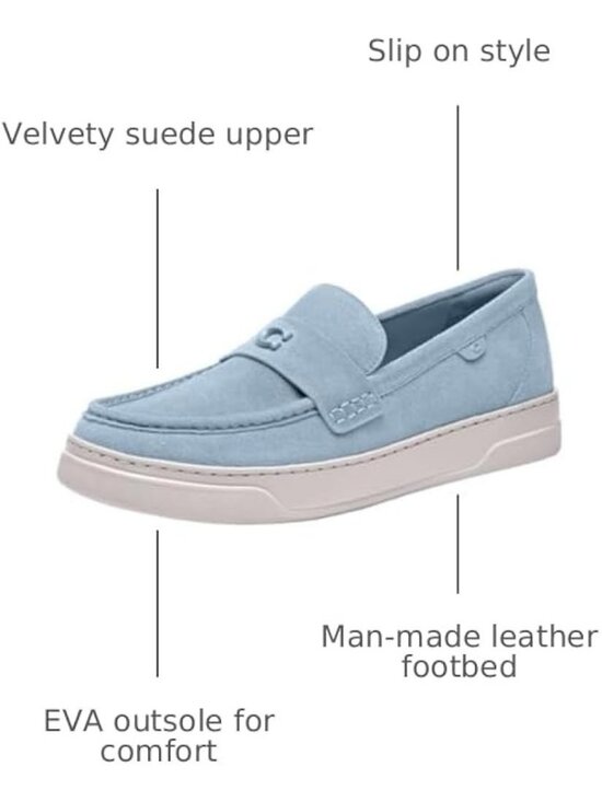 Coach Hybrid Loafer Men\'s Size 11.5 Bluebell Suede Leather Slip On Low Top